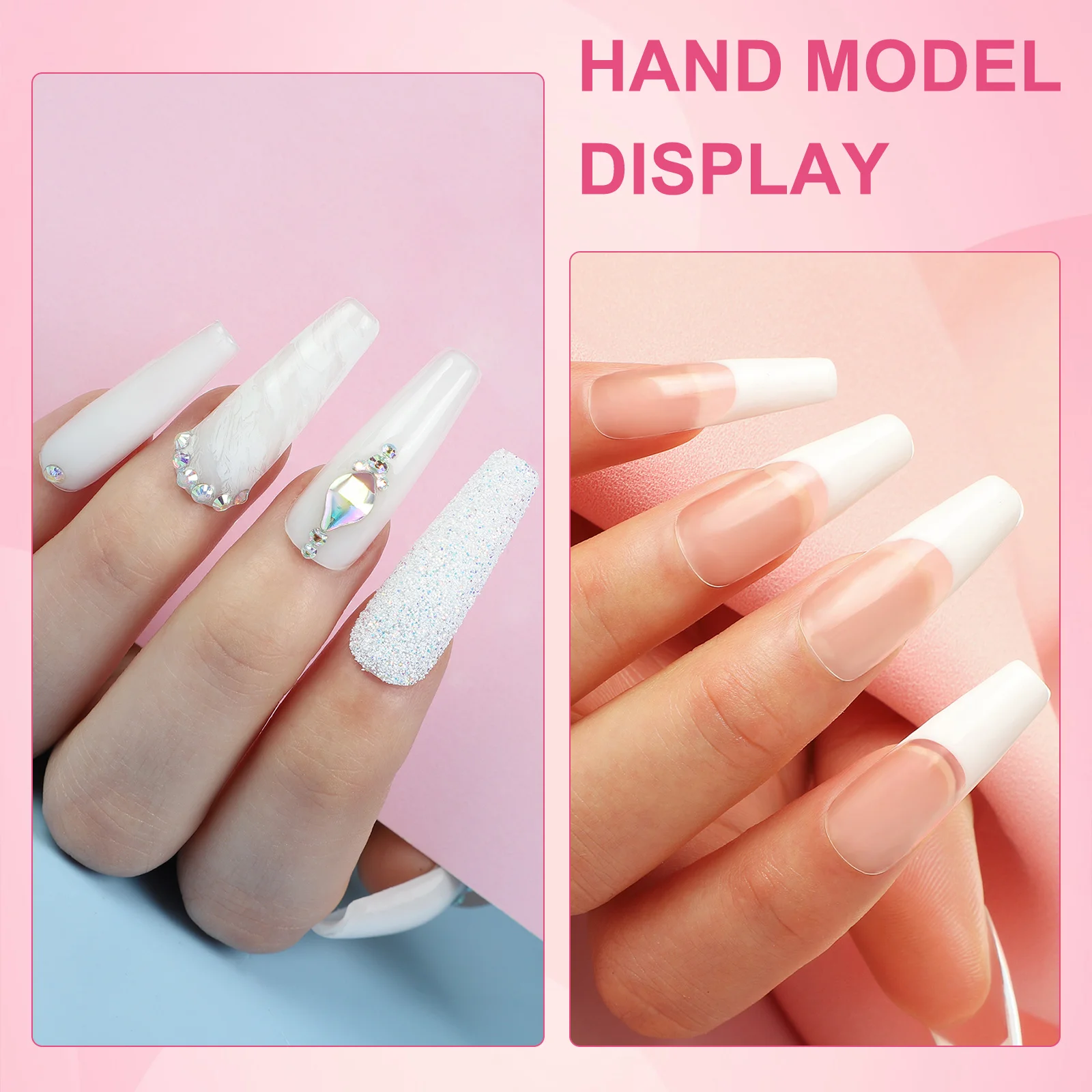Coscelia Nail Starter Kit with 3PCS 15ML Poly Extension Gel 10ml Slip Solution and 100pc Quick Building Mold Tips Manicure Tools 6