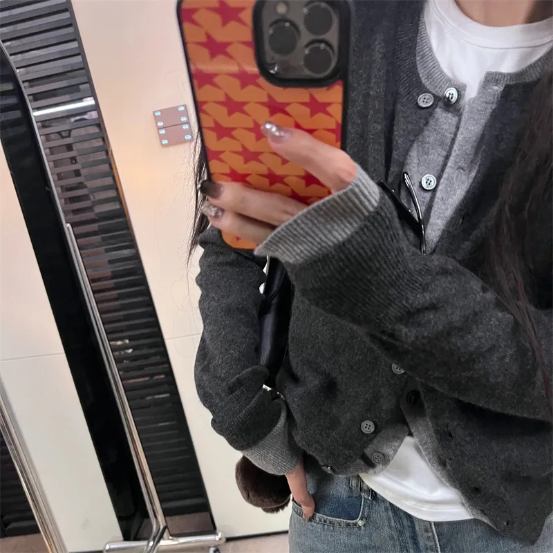 Women Autumn Knitted Sweater Cardigan Long Sleeve