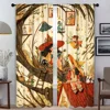 Autmn Girl Kitchen Curtains 2 Pieces Elegant Room Curtains for Living Room Shades Tulle for Bedroom Blackout Curtain Partition 1