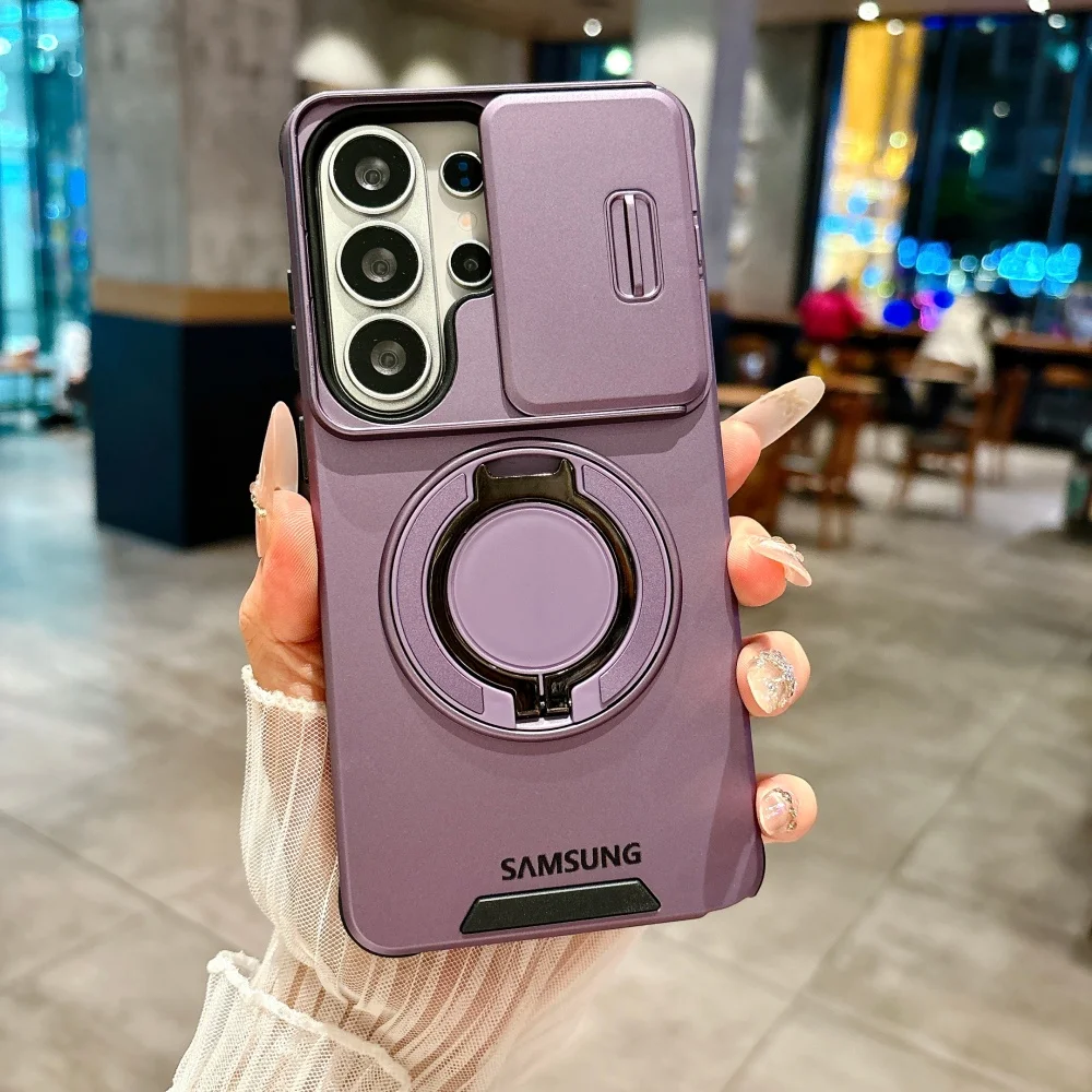 Magnetic Stand Holder Case with Slide Camera Protection - Armor Shockproof Cover