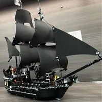MOC Pirates Of The Caribbean Ship Revenge Warship Black Pearl Sailboat Building Block Bricks MOC 4195 Assembly Toys Kid Gift 1