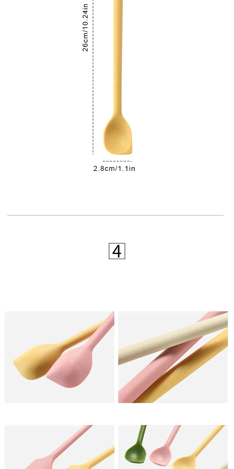 Description Picture 5 of itemSilicone Spatula Set Double-Headed Scraper Cosmetic Jam Cream Deep Bottle Mini Spatula Lengthened Small Tip Spa Makeup Tool