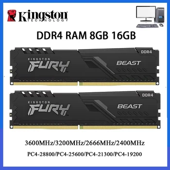 Memoria RAM DDR4 Kingston BEAST 3200MHz 2666MHz 3600 2400MHz 8GB 16GB 4GB para Juegos de PC, PC4-25600 PC4-19200 288Pin DIMM DDR4 RAM 1