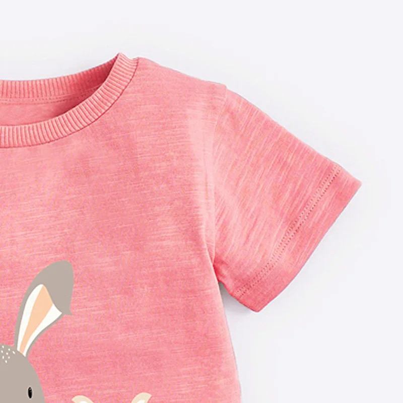 Little maven Baby Girl Summer Clothes T-shirt Lovely Three Rabbits Cotton Soft Tops New for Toddler Infant Kids 2-7 year T-Shirts best of sale