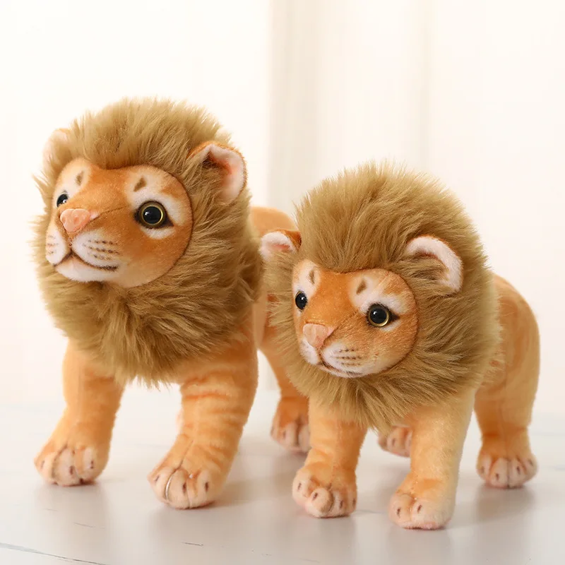 

lovely standing plush lion toy soft simulation lion doll birthday gift h2993