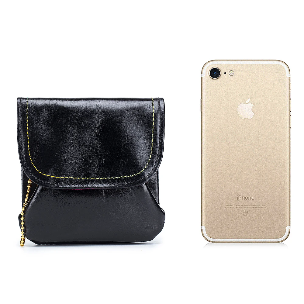 Vintage leather fashion change purse new simple hand bag female new mini card package to receive COINS