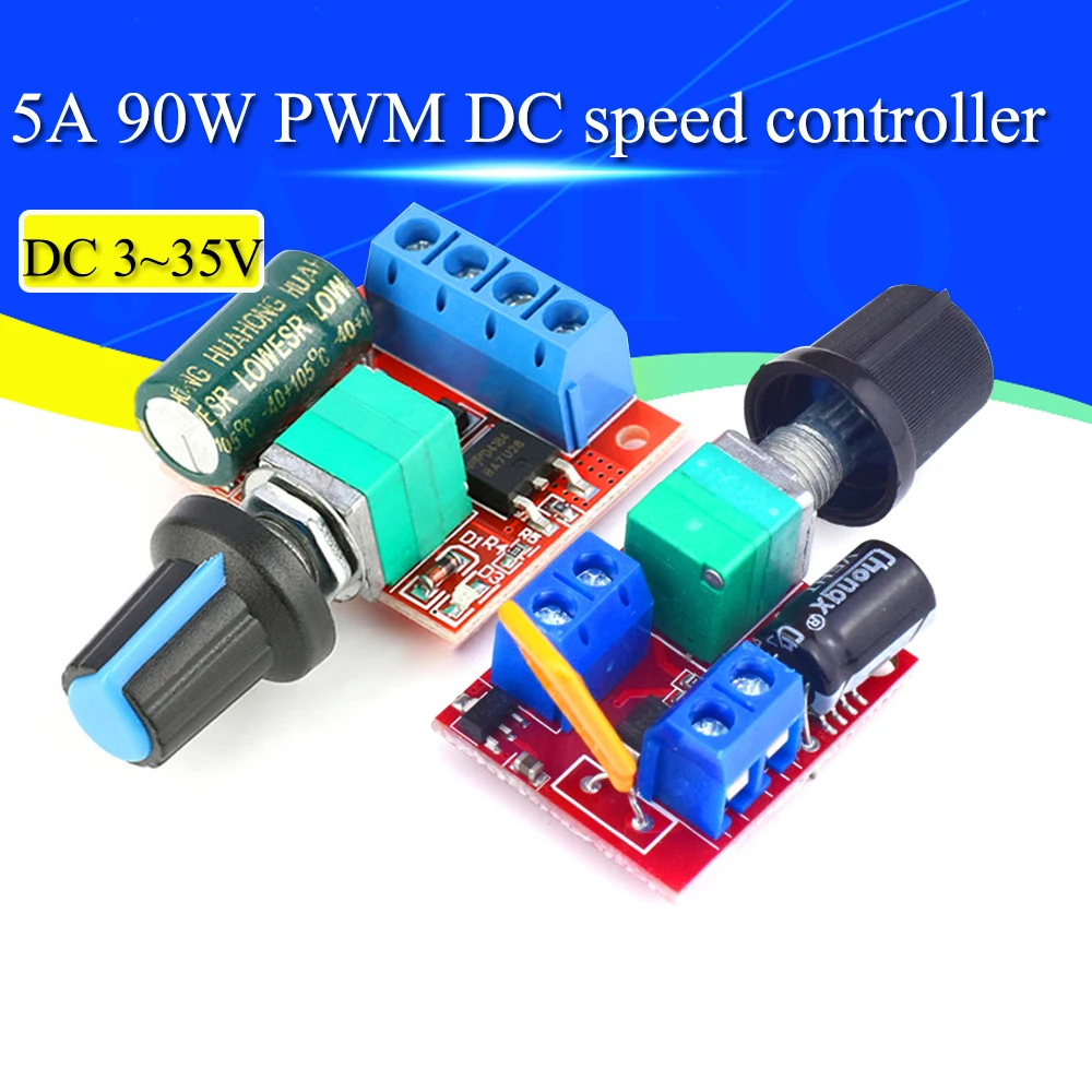 Mini DC-DC 4.5V-35V 5A 90W PWM DC Motor Speed Controller Module Speed Regulator Control Adjust Board Switch 12V 24V PN35 dc motor speed controller dc motor driver