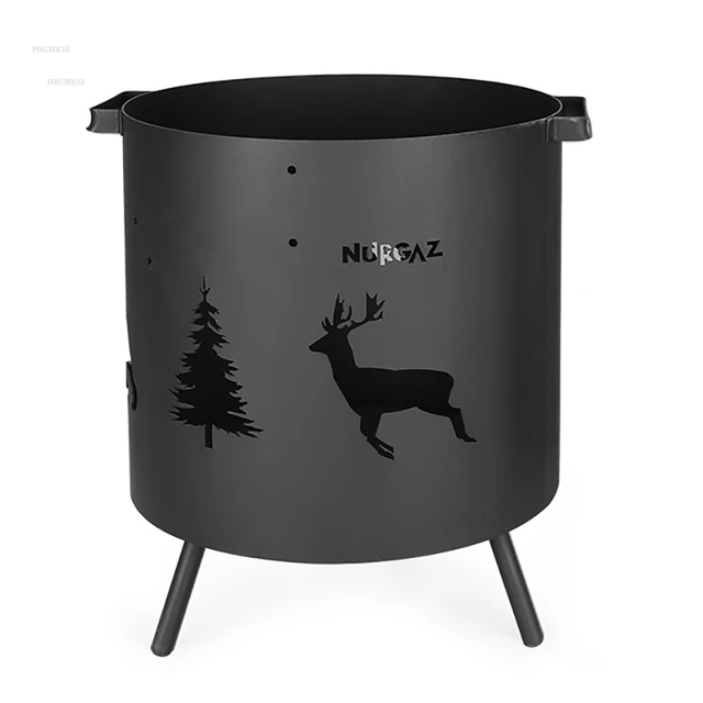 Chimeneák Kemping Tábortűz Kályha Háztartási Tűzfűtés Kültéri Kandalló Fűtő Kerek Brazier Téli Mező Sátor - Image 4