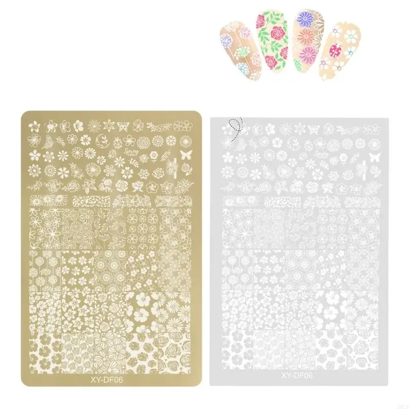 28TA Art Stamping Plate Stamp Template Plates Flower Manicures Images Plate