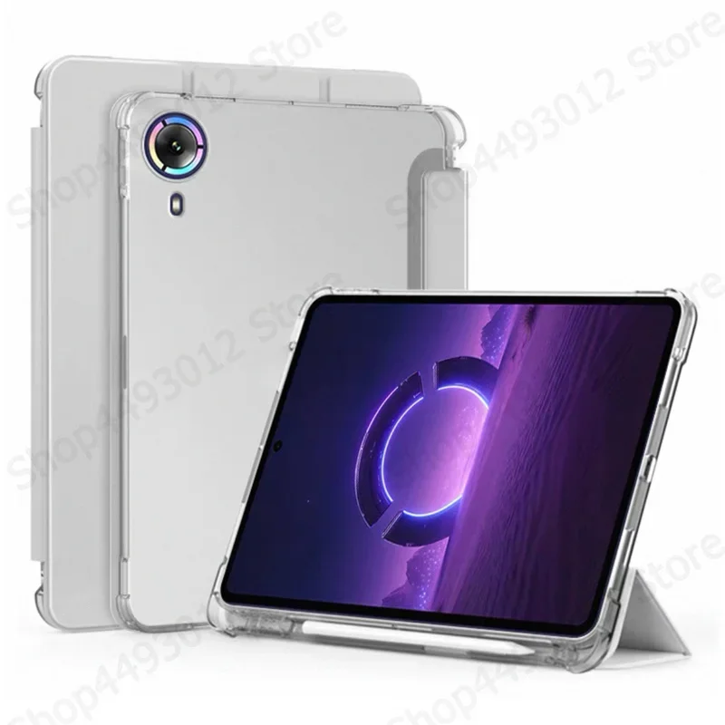 Enhanced Tablet Case with Pencil Holder and Folding Stand, TPU Back Cover