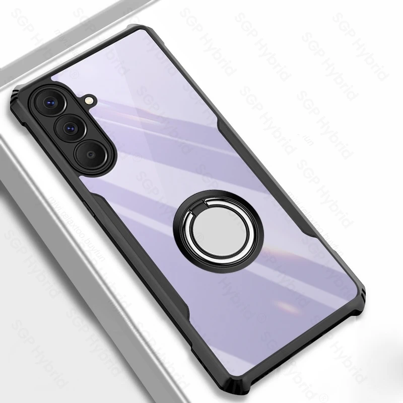 Clear Acrylic Phone Case with Magnetic Holder Ring and Protection