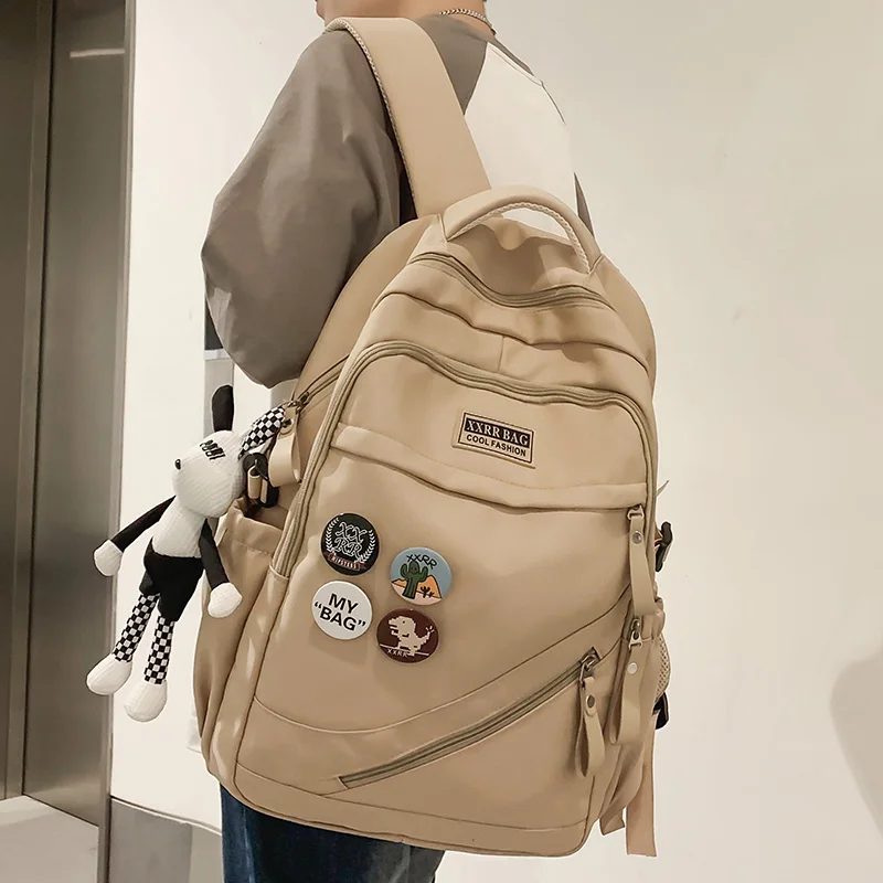 

High Capacity Trendy Women Backpack Girl Boy Travel Badge School Bag Cool Men Leisure BookBag Ladies College Backpack Fashion