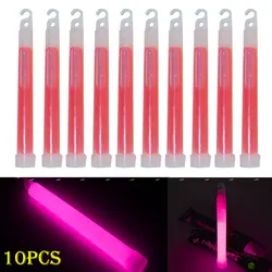 Glow Sticks with Hooks - 6 Inch Fluorescent Lights for Outdoor Activities and Events (Pink)