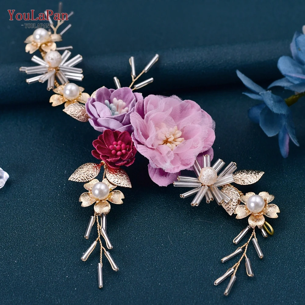 YouLaPan Flower Headband Bridal Tiaras Hair Jewelry Western Wedding Fashion Headdress Floral Pearl Hair Accessories HP190