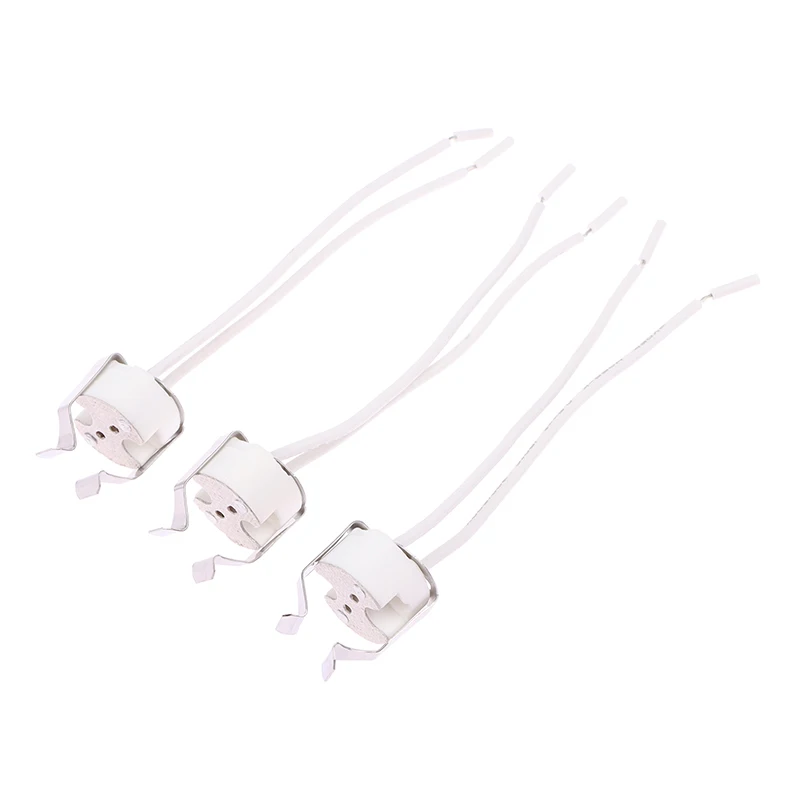 MR16 GU5.3 G5.3 Lamp Holder Bulb Base with Wire Ceramic Halogen Socket Pottery Connector 250V Led Light 3PCS New