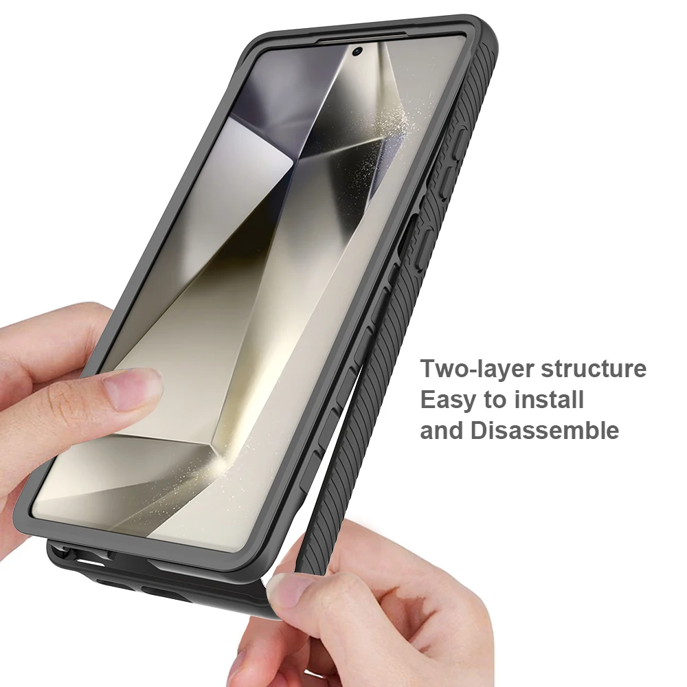 Transparent Shockproof Armor Phone Case with PET Screen Protector