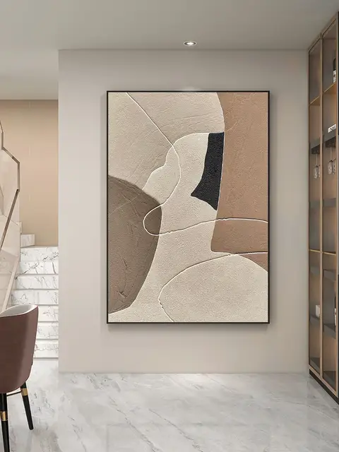Large Handmade Painting Original Beige And Brown Abstract Painting Beige Texture Painting Canvas Wall Art For Living Room Decor