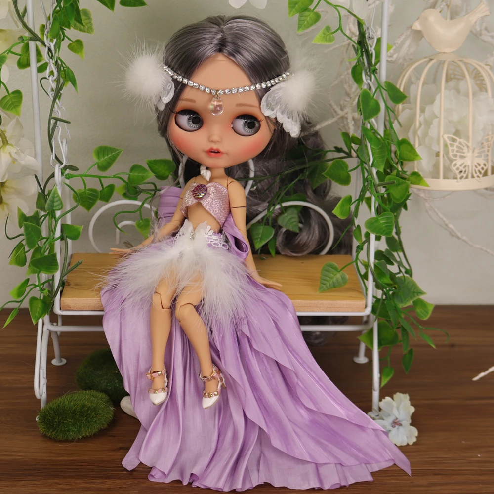 ICY DBS Blyth Doll Pouting Mouth Tan Skin Matte Face Joint Body 1/6 BJD OOAK Ob24 Anime Girl 4