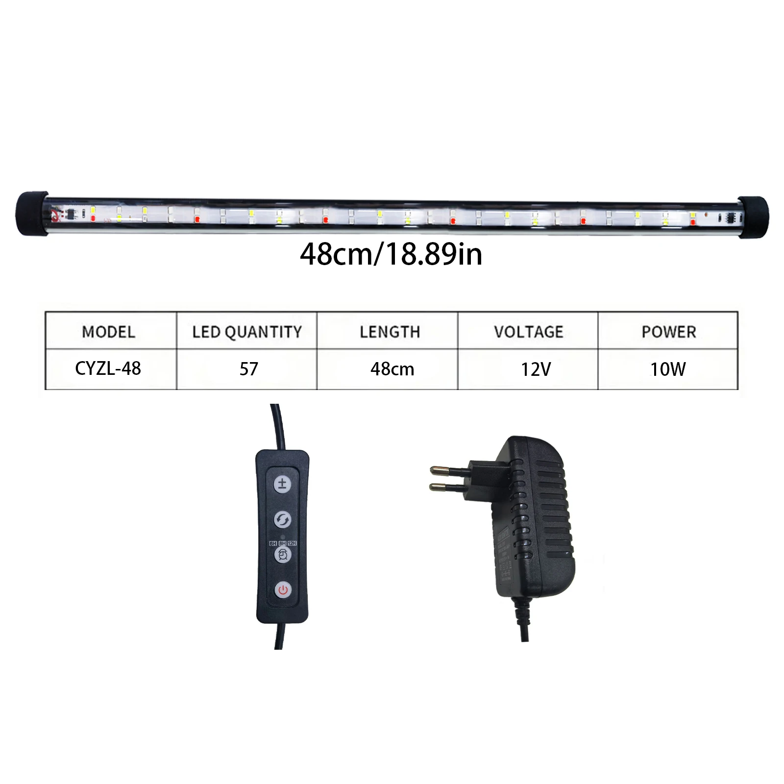 Illuminazione LED per acquari PlatiNum - Confronto dimensioni