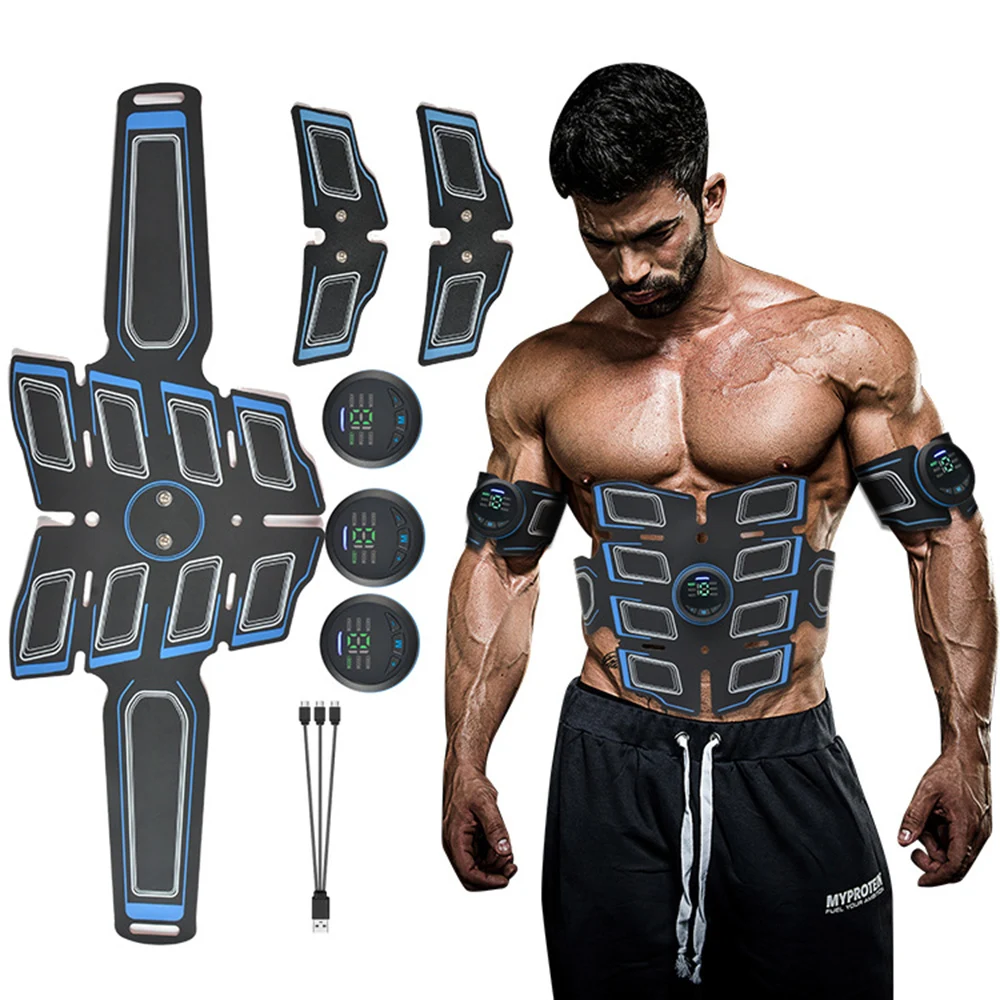 EMS Abdominal Muscle Stimulation Trainer USB Rechargeable Slimming ...