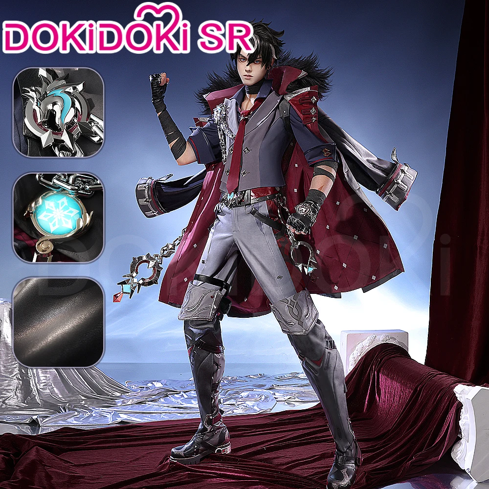 재고 Wriothesley 코스프레 게임 원신 임팩트 S-2XL DokiDoki-SR 남성용 할로윈 코스튬 폰테인 플러스 사이즈 금속 액세서리