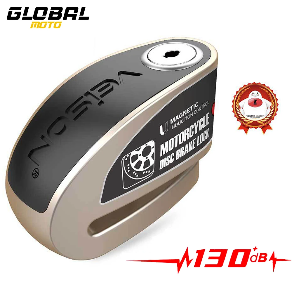 Waterproof Motorcycle Alarm Lock Bike Disc Lock Warning 130DB Security Anti Theft Brake Rotor Padlock Disc Brake Lock mq 1017 smart fingerprint padlock waterproof biometric lock