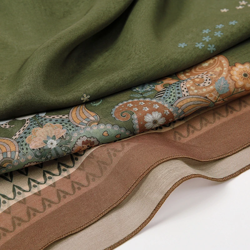 Luxury Silk Print Hair Scarf Women Floral Kerchief Neck Tie Hand Wrist Foulard Shawl Wraps Head Hijab Bandana Bag Accessoreis