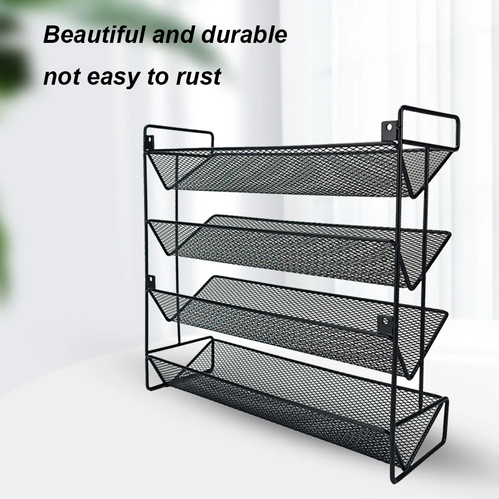 1pc 3 Tier Spice Rack Organizer - Efficient Countertop Storage for Kitchen  Cabinet, Pantry, and Office Desk - Durable Metal Design - Black (Includes S