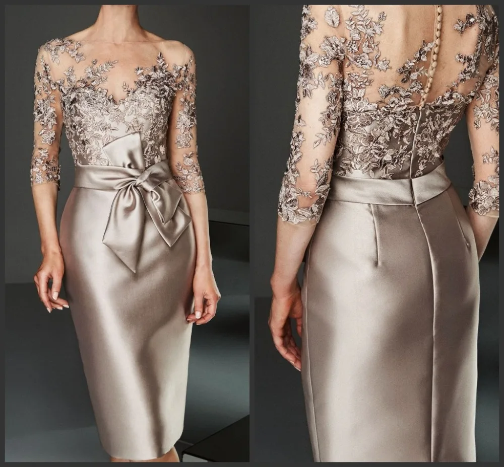Vintage Lace Appliqued Sheath Mother Of The Bride Dress Plus