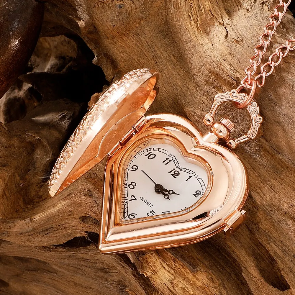 Women Love Pocket Watch Antique Steampunk Vintage Quartz Pocket