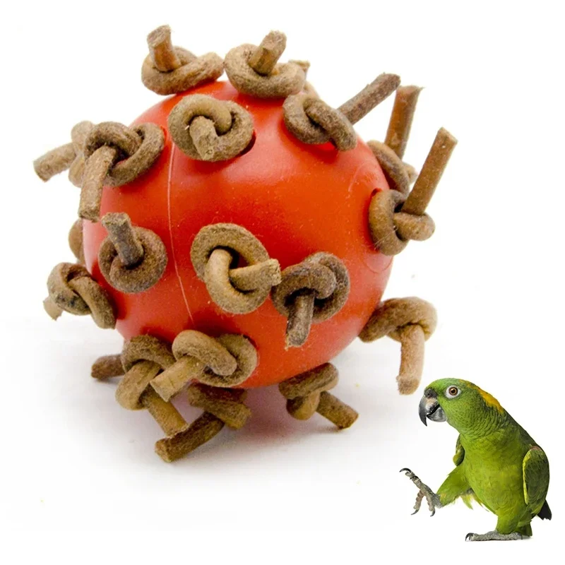 Bird Ball Chew Toy with Knots 4cm Dia Foot Toy Suitable for Amazon Parrot African Grey Cockatoo Pet Supplies 2