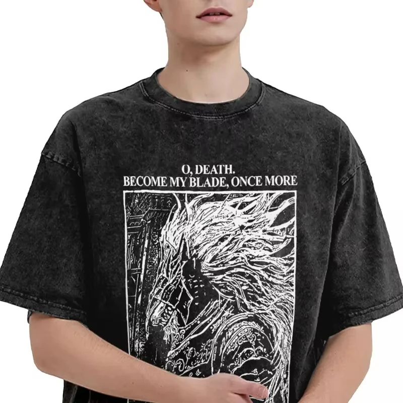 Washed T Shirts Eldened Ringed Maliketh Warrior Jar Hip Hop Novelty T-Shirts Harajuku Streetwear Summer Tops Tees for Men Women 3