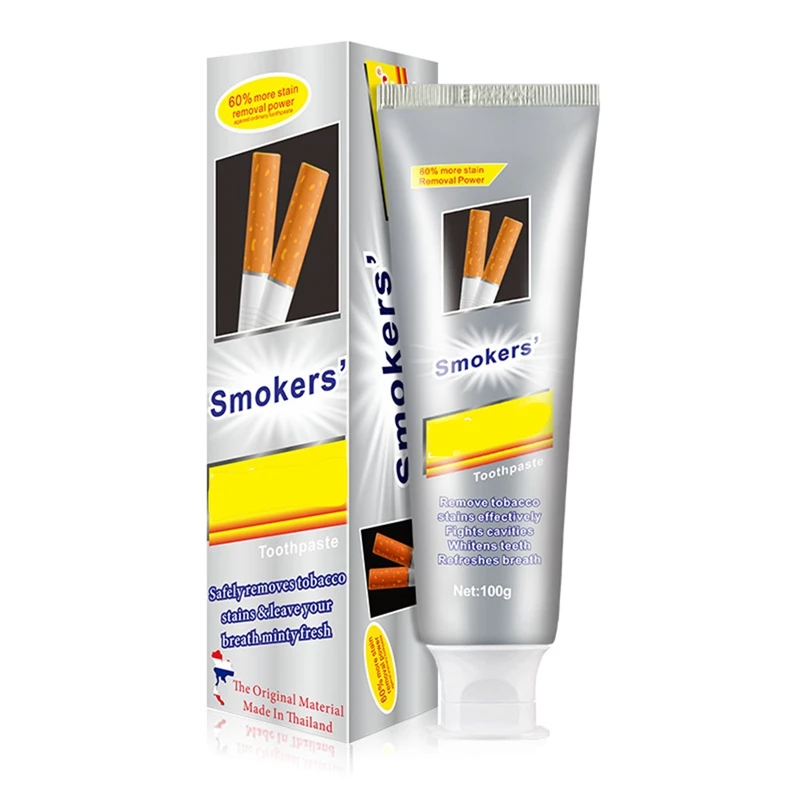 100g Smoking Mint Toothpaste Stain Tabocco Tea Yellow Remover Fresh Breath Tooth Cleaning Oral Hygiene Safe Beauty Health
