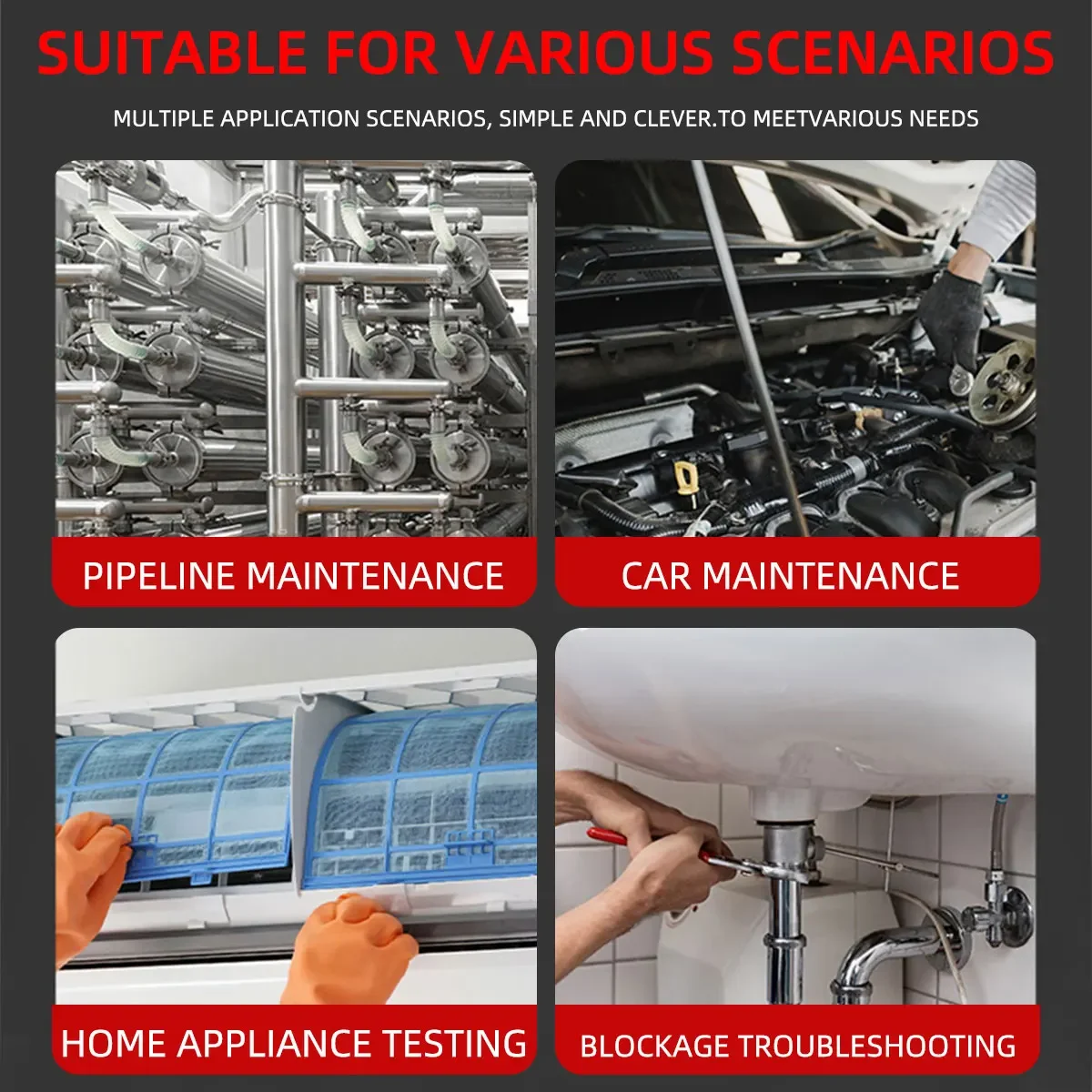 산업용 내시경 카메라 6mm HD1080P 4.3 인치 IPS 스크린 1080P 자동차 트럭 수리 IP67 방수 용 파이프 검사 카메라