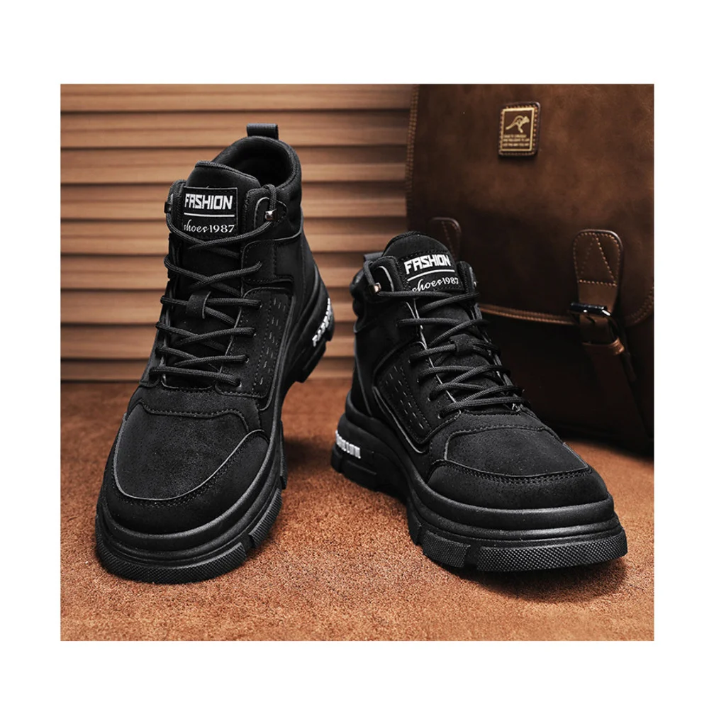 Nouvelles bottes en cuir pour hommes bottes plate-forme bottes de mode tout-match hommes bottes de mode Zapatos Para Hombres bottes garçons chaussures de fête_voghion.com