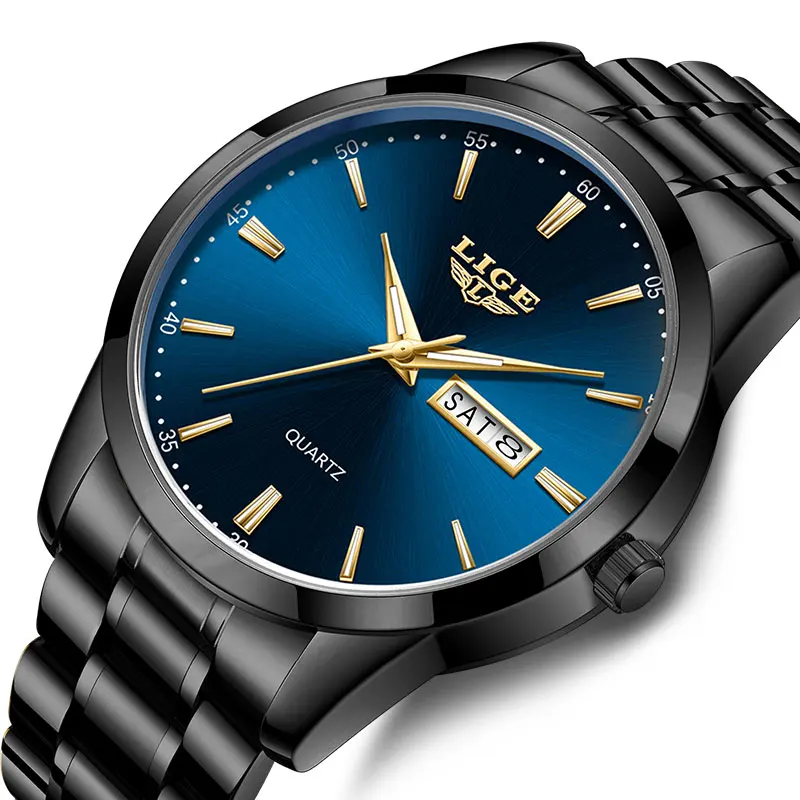 

LIGE Fashion Simple Mens Watch Steel Strap Waterproof Watches Men Quartz Clock Business Watches Male Calendar Relogio Masculino
