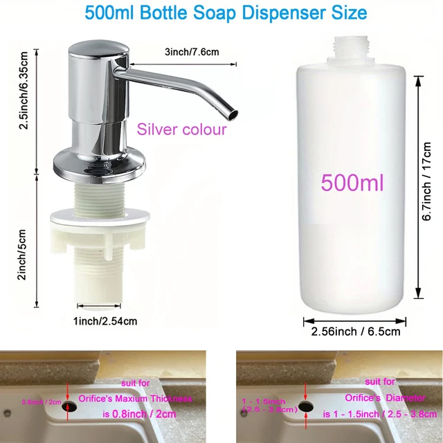 500 ml/350 ml ขวดเครื่องจ่ายสบู่เหลวสแตนเลสทนทานปั๊มที่มีประโยชน์อ่างล้างจานเครื่องมือ Home Product 5