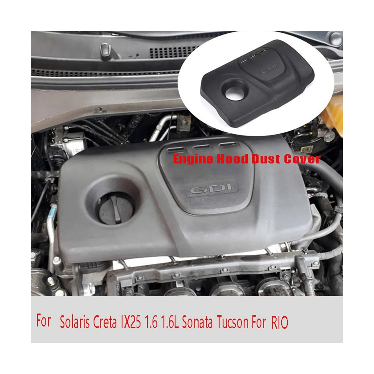 292402B930 Car Front Engine Hood Dust Cover Protective Cap for Hyundai  Solaris Creta IX25 1.6 Kia RIO 2017 Sonata Tucson