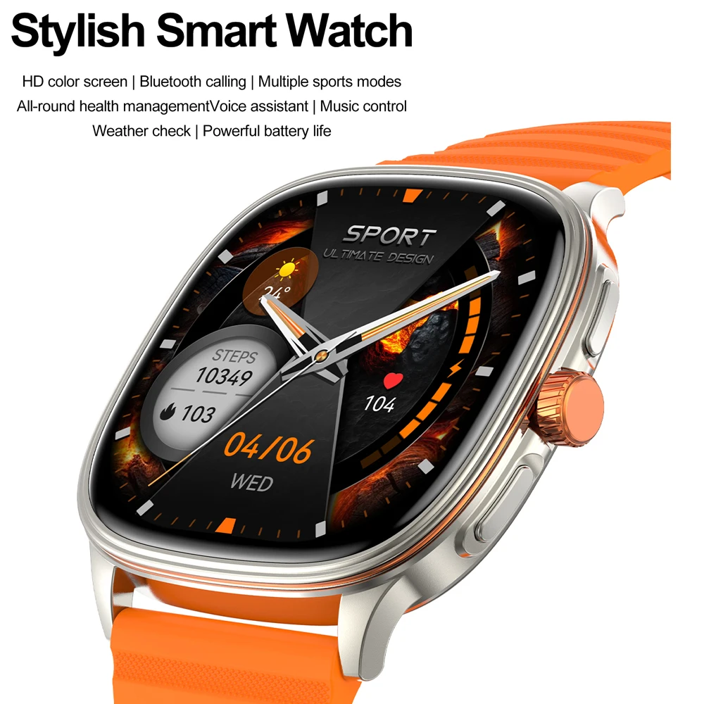 Ultra-thin Fashion Smart Watch Men 1.73 Inch AMOLED HD Bluetooth Call NFC GPS Outdoor Sports Health Monitoring Smartwatch