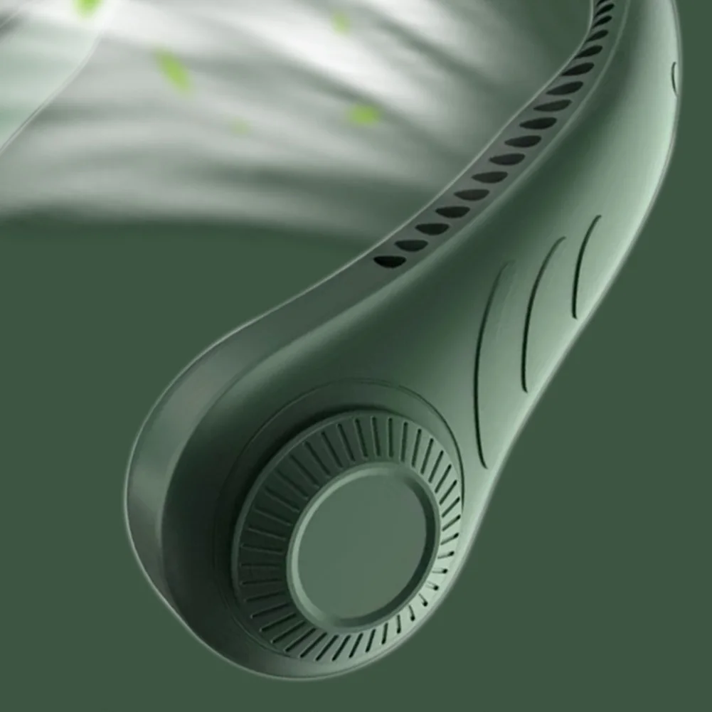Mini Hanging Neck Fan Portable Bladeless Rechargeable Mute Cooling Wearable Neckband Leafless Fan 3-Speed Adjustable