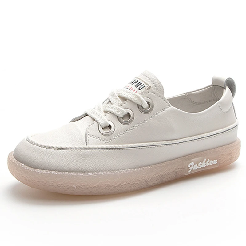 

Autumn Fashion Women's Vulcanize Shoes Casual Classic Leather Shoes Women Casual White Shoes Mom Pregnant Working Sneakers