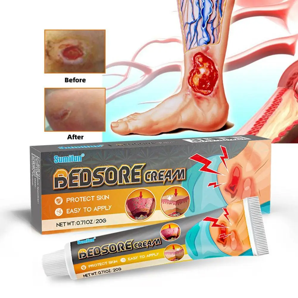 Bedsores Treatment Cream Remove Rot Necrotic Tissue Treat Sores Ulcer Wound Healing Anti-Infection 20g