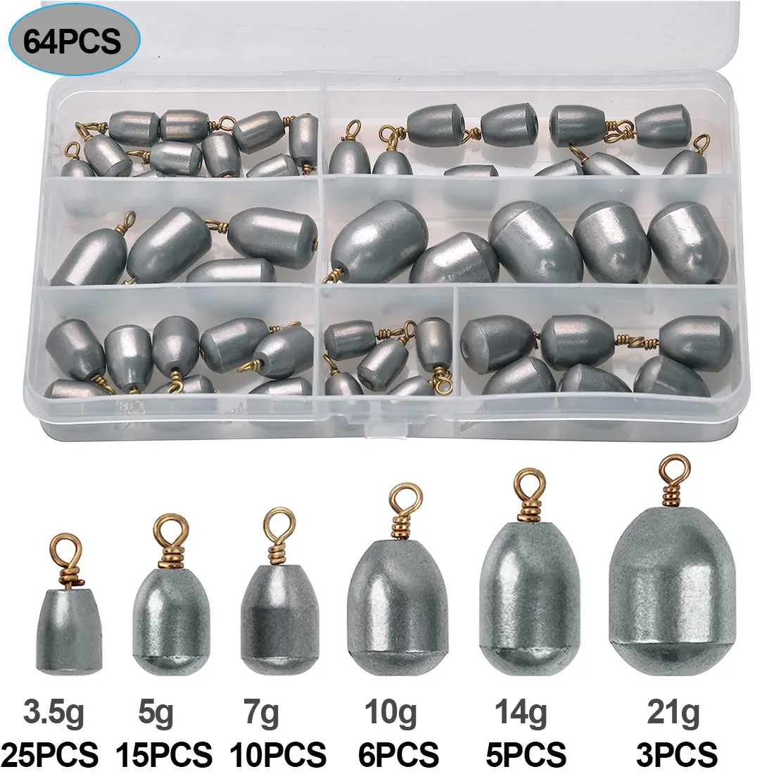 22/64pcs Iron Fishing Weights Sinkers Kit Bass Casting Weights Bell Sinkers  Drop Shot Weights Saltwater Fishing Tackle Tools - Fishing Tools -  AliExpress