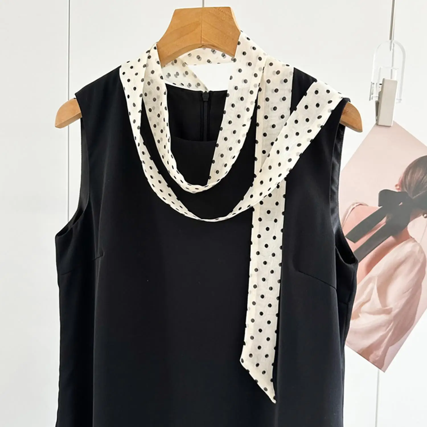 Mode Band Polka Dot Schal Gedruckt Dünnen Schal Stirnband Koreanischen Stil Halstuch Lange Schals Hochzeit – Detail 8