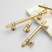 ลิ้นชักตู้ Knob เฟอร์นิเจอร์ตู้เสื้อผ้า T บาร์ห้องครัวตู้ฮาร์ดแวร์สีดำทองโลหะผสมสังกะสีเฟอร์นิเจอร์ลิ้นชัก 3