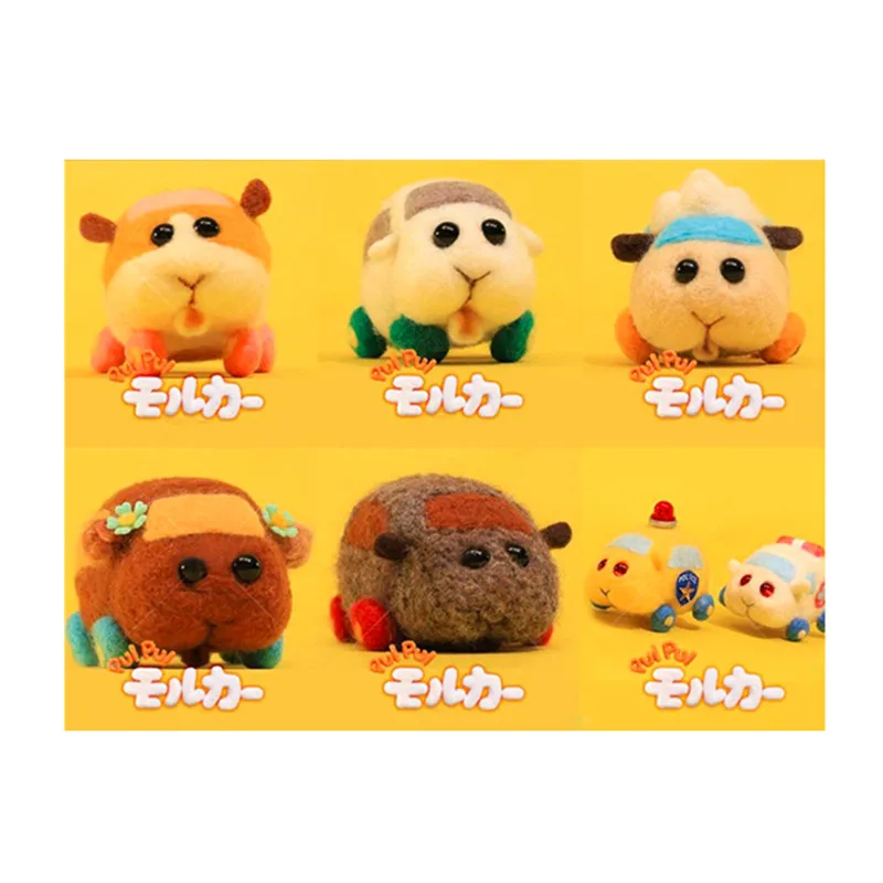 Guinea pig car key chain pendant wool needlepoint kit needle felting decoration craft DIY