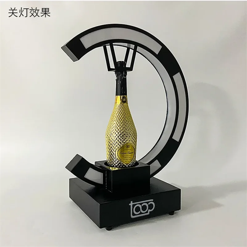 Metal Frame Bar Rechargeable Bottle Service Display Glow Gold LED Flashing Champagne Holder Ace of Spade Bottle Presenter