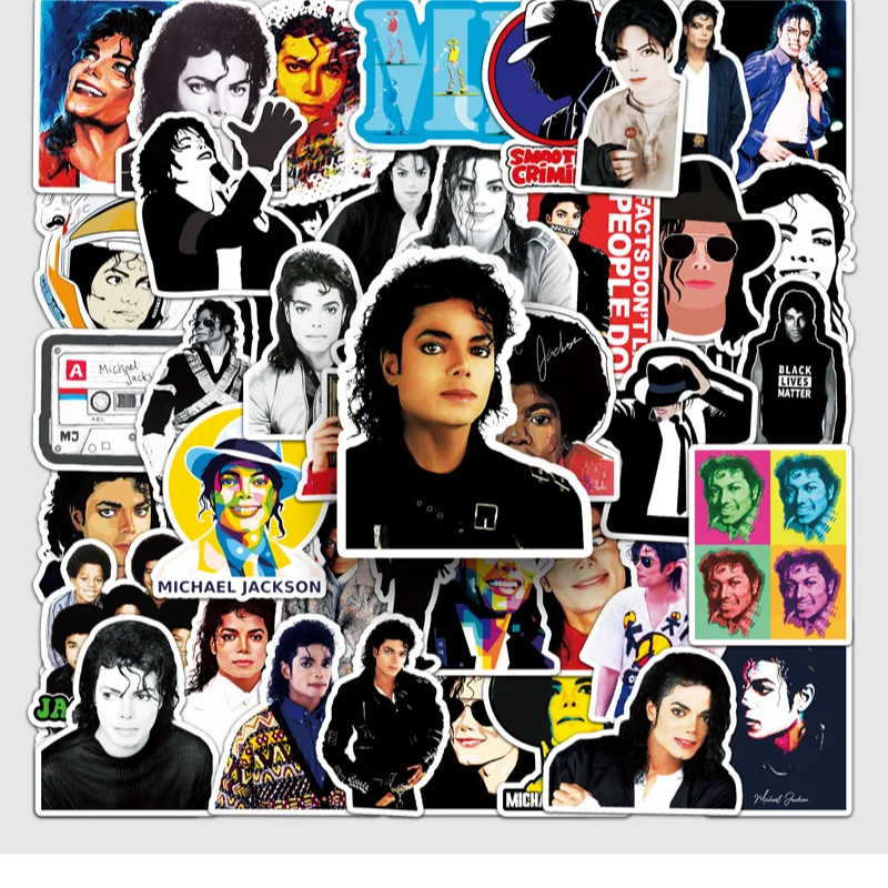 51 Adesivi Michael Jackson, Sticker Decorativi Fai-da-Te per Valigie, Auto, Tablet, Computer, Frigoriferi - immagine 6