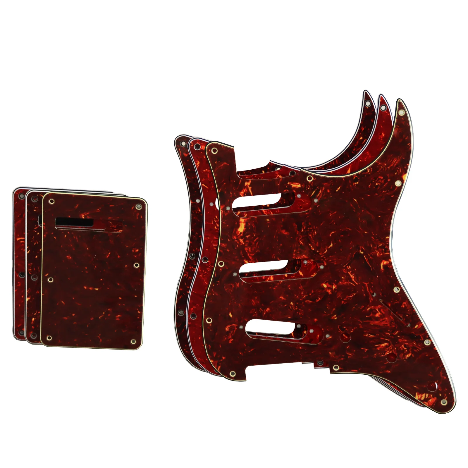Phrilam SSS 11-Loch Strat Pickguard, 3-lagige Schlagbrett mit Aluminiumfolienabschirmung - Passend für American/Mexican St – Detail 3