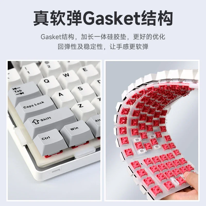 Aula F99 기계식 게이머 키보드, 3 가지 모드, 2.4G, 블루투스, USB 무선 키보드, PBT 키캡, 핫 스왑 99 키, 게임용 키보드 선물